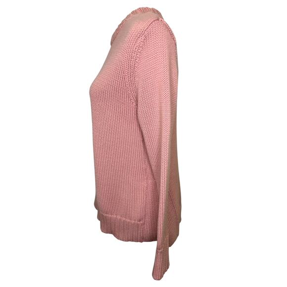 Tory Burch Sport Merino Wool Long Sleeve Pull Over Sweater Dusty Rose Oversized - Picture 3 of 7